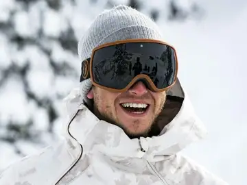 Man wearing ski goggles